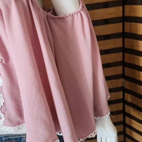 Pink off shoulder choker top - Picture 6 of 9